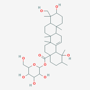 molecular formula C36H58O10 B13394238 [3,4,5-trihydroxy-6-(hydroxymethyl)oxan-2-yl] 1,10-dihydroxy-9-(hydroxymethyl)-1,2,6a,6b,9,12a-hexamethyl-2,3,4,5,6,6a,7,8,8a,10,11,12,13,14b-tetradecahydropicene-4a-carboxylate 