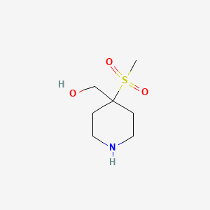 molecular formula C7H15NO3S B13394243 4-(Methylsulfonyl)piperidine-4-methanol 