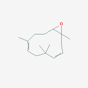 molecular formula C15H24O B13394267 12-Oxabicyclo[9.1.0]dodeca-3,7-diene, 1,5,5,8-tetramethyl- CAS No. 90820-79-4