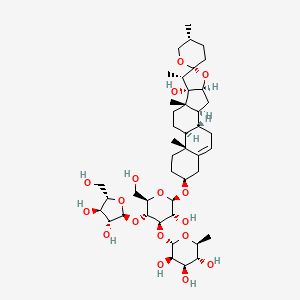 (2S,3R,4R,5R,6S)-2-[(2R,3R,4R,5R,6R)-3-[(2S,3R,4R,5S)-3,4-dihydroxy-5-(hydroxymethyl)oxolan-2-yl]oxy-5-hydroxy-2-(hydroxymethyl)-6-[(1R,2S,4S,5'R,6R,7S,8S,9S,12S,13R,16S)-8-hydroxy-5',7,9,13-tetramethylspiro[5-oxapentacyclo[10.8.0.02,9.04,8.013,18]icos-18-ene-6,2'-oxane]-16-yl]oxyoxan-4-yl]oxy-6-methyloxane-3,4,5-triol