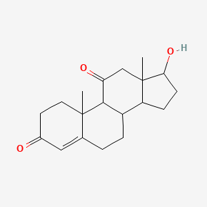 molecular formula C19H26O3 B13394286 17-hydroxy-10,13-dimethyl-2,6,7,8,9,12,14,15,16,17-decahydro-1H-cyclopenta[a]phenanthrene-3,11-dione 