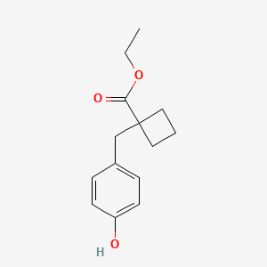 molecular formula C14H18O3 B1339434 环丁烷-1-甲酸-1-(4-羟基苄基)乙酯 CAS No. 114672-06-9