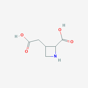 molecular formula C6H9NO4 B13394381 3-(Carboxymethyl)azetidine-2-carboxylic acid 