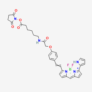 (2,5-dioxopyrrolidin-1-yl) 6-[[2-[4-[2-[2,2-difluoro-12-(1H-pyrrol-2-yl)-3-aza-1-azonia-2-boranuidatricyclo[7.3.0.03,7]dodeca-1(12),4,6,8,10-pentaen-4-yl]ethenyl]phenoxy]acetyl]amino]hexanoate