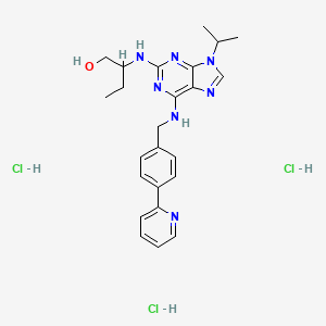 2-[[9-Propan-2-yl-6-[(4-pyridin-2-ylphenyl)methylamino]purin-2-yl]amino]butan-1-ol;trihydrochloride