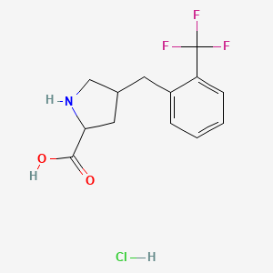 4-[[2-(Trifluoromethyl)phenyl]methyl]pyrrolidine-2-carboxylic acid;hydrochloride