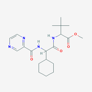 Methyl (2S)-2-(2-cyclohexyl-2-(pyrazine-2-carboxamido)acetamido)-3,3-dimethylbutanoate