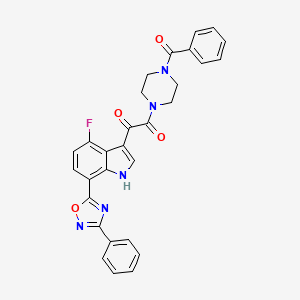 1-(4-benzoylpiperazin-1-yl)-2-[4-fluoro-7-(3-phenyl-1,2,4-oxadiazol-5-yl)-1H-indol-3-yl]ethane-1,2-dione