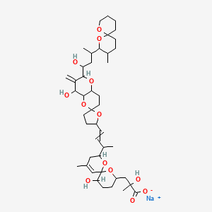 Sodium;(2R)-3-[(2S,6R,8S,11R)-2-[(E,2R)-4-[(2S,2'R,4R,4aS,6R,8aR)-4-hydroxy-2-[(1S,3S)-1-hydroxy-3-[(2S,3R,6S)-3-methyl-1,7-dioxaspiro[5.5]undecan-2-yl]butyl]-3-methylidenespiro[4a,7,8,8a-tetrahydro-4H-pyrano[3,2-b]pyran-6,5'-oxolane]-2'-yl]but-3-en-2-yl]-11-hydroxy-4-methyl-1,7-dioxaspiro[5.5]undec-4-en-8-yl]-2-hydroxy-2-methylpropanoate