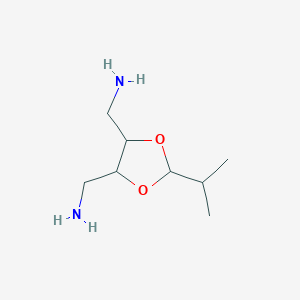 molecular formula C8H18N2O2 B13394583 (4R,5R)-4,5-Bis(aminomethyl)-2-isopropyl-1,3-dioxolane 