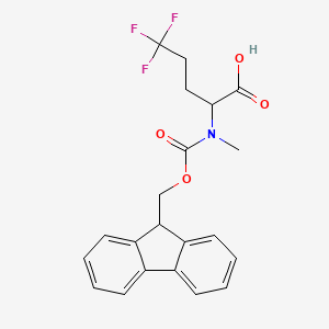 molecular formula C21H20F3NO4 B13394609 2-[9H-fluoren-9-ylmethoxycarbonyl(methyl)amino]-5,5,5-trifluoropentanoic acid 