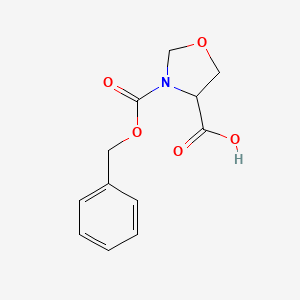 molecular formula C12H13NO5 B13394626 3-phenylmethoxycarbonyl-1,3-oxazolidine-4-carboxylic acid 