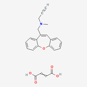 molecular formula C23H21NO5 B13394637 N-(benzo[b][1]benzoxepin-5-ylmethyl)-N-methylprop-2-yn-1-amine;but-2-enedioic acid 