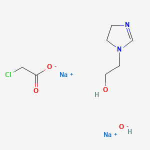 molecular formula C7H13ClN2Na2O4 B13394639 Disodium;2-chloroacetate;2-(4,5-dihydroimidazol-1-yl)ethanol;hydroxide 