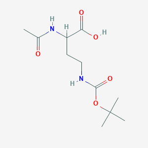 molecular formula C11H20N2O5 B13394644 2-Acetamido-4-[(2-methylpropan-2-yl)oxycarbonylamino]butanoic acid 