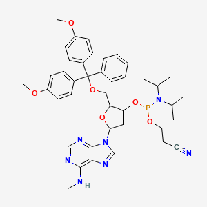 molecular formula C41H50N7O6P B13394658 3-[({[(2R,3S,5R)-2-{[bis(4-methoxyphenyl)(phenyl)methoxy]methyl}-5-[6-(methylamino)-9H-purin-9-yl]oxolan-3-yl]oxy}[bis(propan-2-yl)amino]phosphanyl)oxy]propanenitrile 