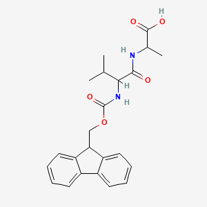 molecular formula C23H26N2O5 B13394666 2-[2-({[(9H-fluoren-9-yl)methoxy]carbonyl}amino)-3-methylbutanamido]propanoic acid 