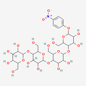 2-[6-[6-[4,5-dihydroxy-2-(hydroxymethyl)-6-(4-nitrophenoxy)oxan-3-yl]oxy-4,5-dihydroxy-2-(hydroxymethyl)oxan-3-yl]oxy-4,5-dihydroxy-2-(hydroxymethyl)oxan-3-yl]oxy-6-(hydroxymethyl)oxane-3,4,5-triol