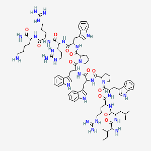 molecular formula C90H127N27O12 B13394708 H-DL-xiIle-DL-Leu-DL-Arg-DL-Trp-DL-Pro-DL-Trp-DL-Trp-DL-Pro-DL-Trp-DL-Arg-DL-Arg-DL-Lys-NH2 