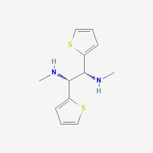 molecular formula C12H16N2S2 B13394716 (1R,2R)-N1,N2-Dimethyl-1,2-di(thiophen-2-yl)ethane-1,2-diamine 