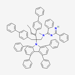 N-[[methyl-[3-(4-phenylphenyl)-2-[(4-phenylphenyl)methyl]-2-(1,4,5,8-tetraphenylcarbazol-9-yl)hex-3-enyl]amino]-phenylmethylidene]benzenecarboximidamide