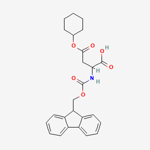 molecular formula C25H27NO6 B13394766 4-cyclohexyloxy-2-(9H-fluoren-9-ylmethoxycarbonylamino)-4-oxidanylidene-butanoic acid 