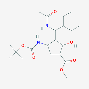 (1S,2S,3R,4R)-Methyl 3-((R)-1-acetamido-2-ethylbutyl)-4-((tert-butoxycarbonyl)amino)-2-hydroxycyclopentanecarboxylate