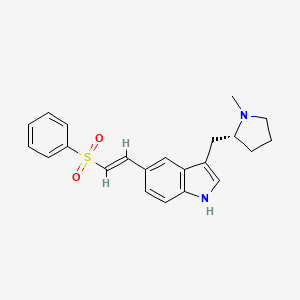 molecular formula C22H24N2O2S B1339477 (R)-3-((1-甲基吡咯烷-2-基)甲基)-5-(2-(苯磺酰基)乙烯基)-1H-吲哚 CAS No. 180637-89-2