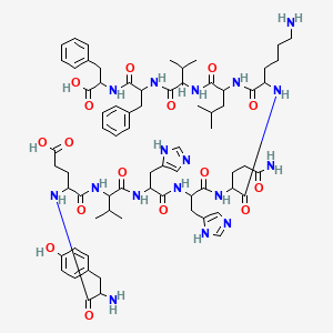 (2S,5S,8S,11S,14S,17S,20S,23S,26S,29S)-20,23-Bis((1H-imidazol-4-yl)methyl)-29-((S)-2-amino-3-(4-hydroxyphenyl)Propanamido)-17-(3-amino-3-oxoPropyl)-14-(4-aminobutyl)-2,5-dibenzyl-11-isobutyl-8,26-diisoPropyl-4,7,10,13,16,19,22,25,28-nonaoxo-3,6,9,12,15,18,21,24,27-nonaazadotriacontane-1,32-dioic acid