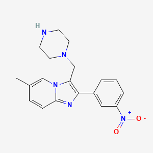 molecular formula C19H21N5O2 B13394847 6-Methyl-2-(3-nitrophenyl)-3-piperazin-1-ylmethyl-imidazo[1,2-a]pyridine 