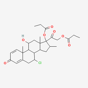 7-Chloro-11-hydroxy-16-methyl-3,20-dioxopregna-1,4-diene-17,21-diyl dipropanoate