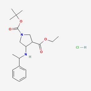 molecular formula C20H31ClN2O4 B13394870 1-O-tert-butyl 3-O-ethyl 4-(1-phenylethylamino)pyrrolidine-1,3-dicarboxylate;hydrochloride 