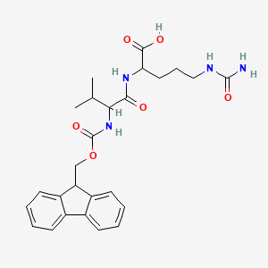 (R)-2-((R)-2-((((9H-Fluoren-9-yl)methoxy)carbonyl)amino)-3-methylbutanamido)-5-ureidopentanoic acid