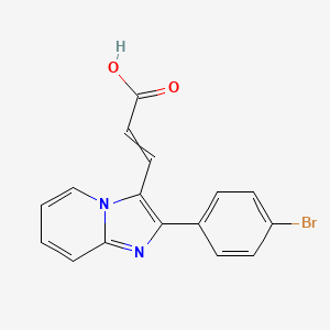 molecular formula C16H11BrN2O2 B13394874 3-[2-(4-Bromophenyl)imidazo[1,2-a]pyridin-3-yl]prop-2-enoic acid 