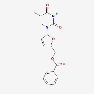 molecular formula C17H16N2O5 B13394878 [5-(5-methyl-2,4-dioxo-3,4-dihydropyrimidin-1(2H)-yl)-2,5-dihydrofuran-2-yl]methyl benzoate 