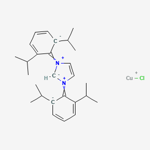 1,3-bis[2,6-di(propan-2-yl)cyclohexa-2,4-dien-1-ylidene]-2H-imidazole-1,3-diium-2-ide;chlorocopper(1+)