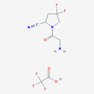 molecular formula C9H10F5N3O3 B13394890 (S)-1-(2-aminoacetyl)-4,4-difluoropyrrolidine-2-carbonitrile trifluoroacetate 