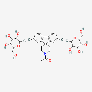 1-[2,7-Bis[2-[3,4,5-trihydroxy-6-(hydroxymethyl)oxan-2-yl]ethynyl]spiro[fluorene-9,4'-piperidine]-1'-yl]ethanone