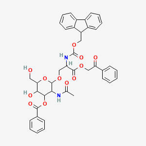 molecular formula C41H40N2O12 B13394928 [3-acetamido-2-[2-(9H-fluoren-9-ylmethoxycarbonylamino)-3-oxo-3-phenacyloxypropoxy]-5-hydroxy-6-(hydroxymethyl)oxan-4-yl] benzoate 