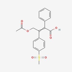 molecular formula C19H18O6S B13394944 4-Acetyloxy-3-(4-methylsulfonylphenyl)-2-phenylbut-2-enoic acid 