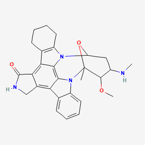 molecular formula C28H30N4O3 B13394998 3-Methoxy-2-methyl-4-(methylamino)-29-oxa-1,7,17-triazaoctacyclo[12.12.2.12,6.07,28.08,13.015,19.020,27.021,26]nonacosa-8(13),14,19,21,23,25,27-heptaen-16-one 