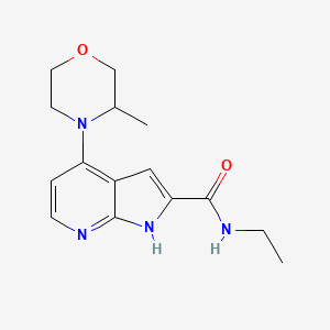 molecular formula C15H20N4O2 B13395013 N-ethyl-4-(3-methylmorpholin-4-yl)-1H-pyrrolo[2,3-b]pyridine-2-carboxamide 