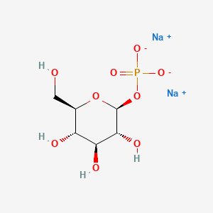 molecular formula C6H11Na2O9P B1339503 β-D-葡萄糖吡喃糖，1-(二氢磷酸盐)，二钠盐 CAS No. 83833-15-2