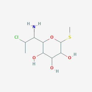 molecular formula C9H18ClNO4S B13395072 2-(1-Amino-2-chloropropyl)-6-methylsulfanyloxane-3,4,5-triol 