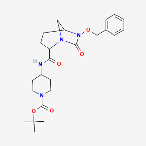 molecular formula C24H34N4O5 B13395146 Tert-butyl 4-[(7-oxo-6-phenylmethoxy-1,6-diazabicyclo[3.2.1]octane-2-carbonyl)amino]piperidine-1-carboxylate 