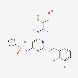 (2R,3R)-3-(2-(2,3-difluorobenzylthio)-6-((azetidin-1-ylsulfonyl)methyl)pyrimidin-4-ylamino)butane-1,2-diol