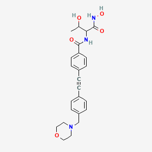 molecular formula C24H27N3O5 B13395254 N-[3-hydroxy-1-(hydroxyamino)-1-oxobutan-2-yl]-4-[2-[4-(morpholin-4-ylmethyl)phenyl]ethynyl]benzamide 