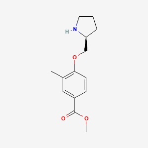 B1339533 methyl 3-methyl-4-[[(2S)-pyrrolidin-2-yl]methoxy]benzoate CAS No. 922529-32-6