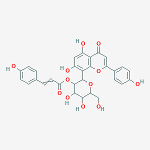 molecular formula C30H26O12 B13395340 [2-[5,7-Dihydroxy-2-(4-hydroxyphenyl)-4-oxochromen-8-yl]-4,5-dihydroxy-6-(hydroxymethyl)oxan-3-yl] 3-(4-hydroxyphenyl)prop-2-enoate 