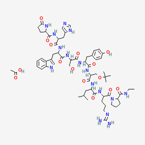 molecular formula C62H90N16O15 B13395346 H-DL-Pyr-DL-His-DL-Trp-DL-Ser-DL-Tyr-DL-Ser(tBu)-DL-Leu-DL-Arg-DL-Pro-NHEt.CH3CO2H 